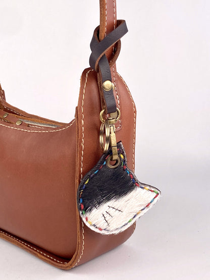 Kitty Cat Leather Key Chain Purse Charm