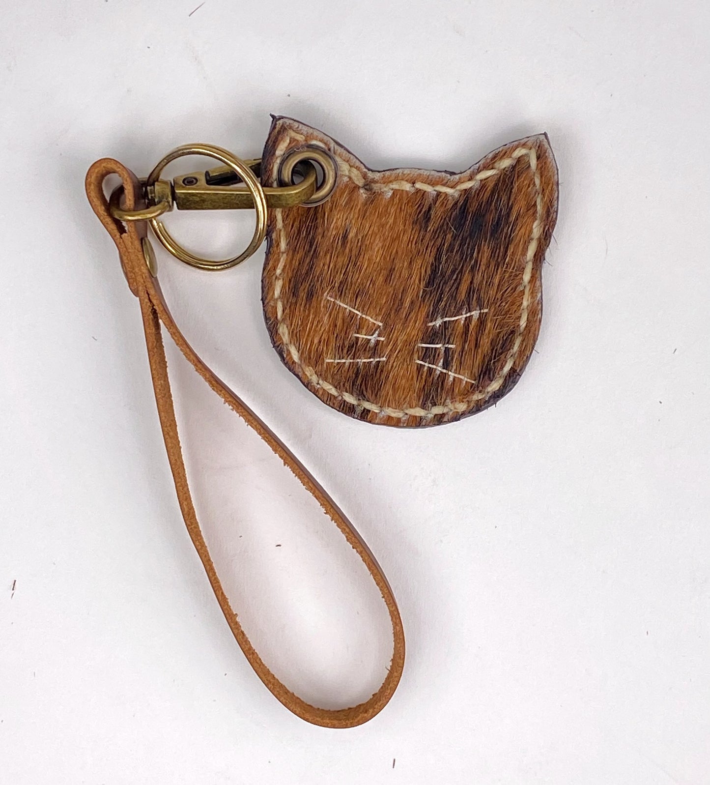 Kitty Cat Leather Key Chain Purse Charm