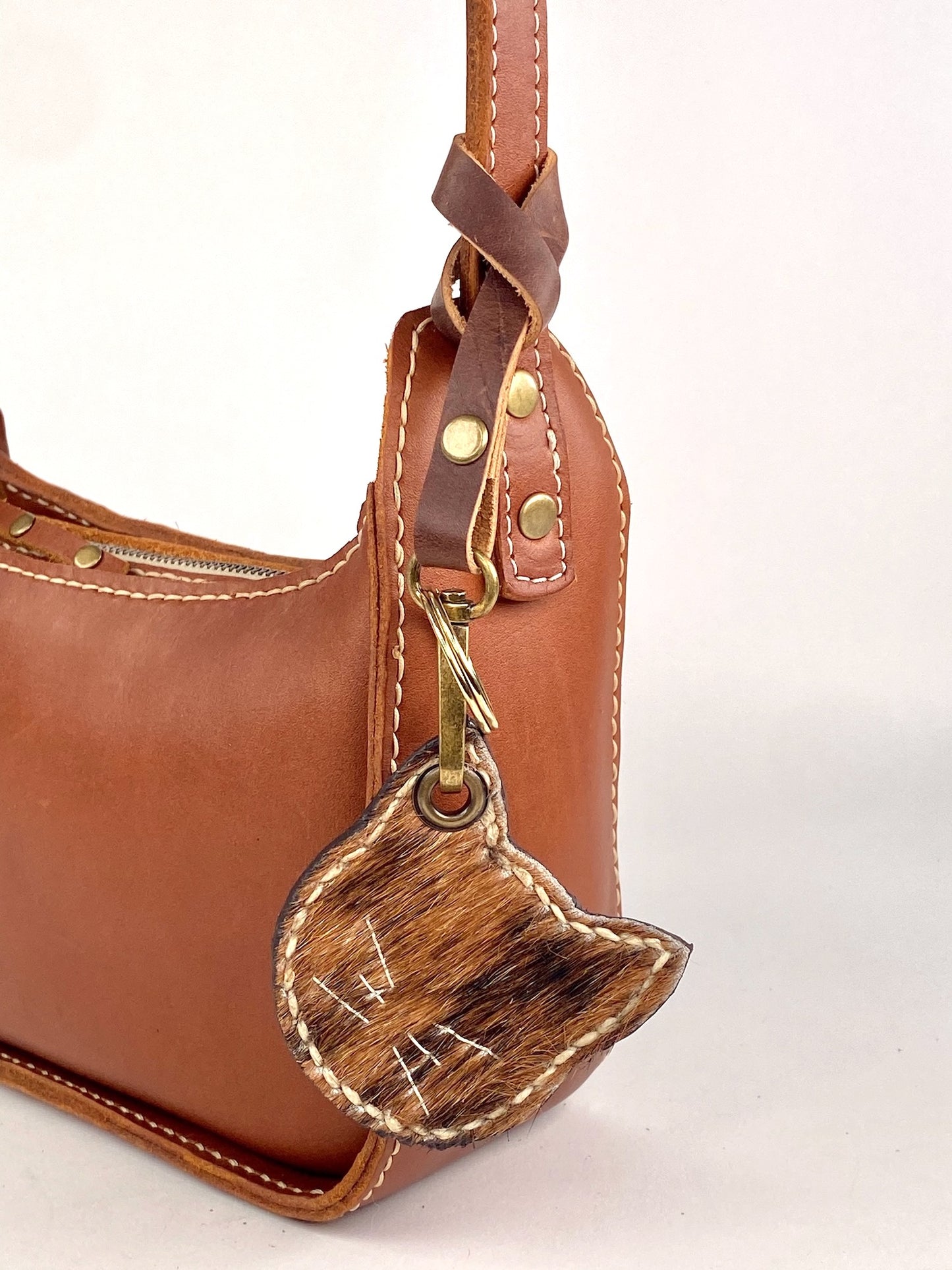 Kitty Cat Leather Key Chain Purse Charm