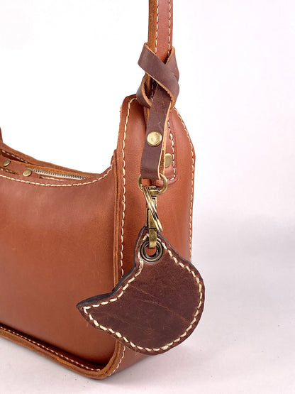Kitty Cat Leather Key Chain Purse Charm