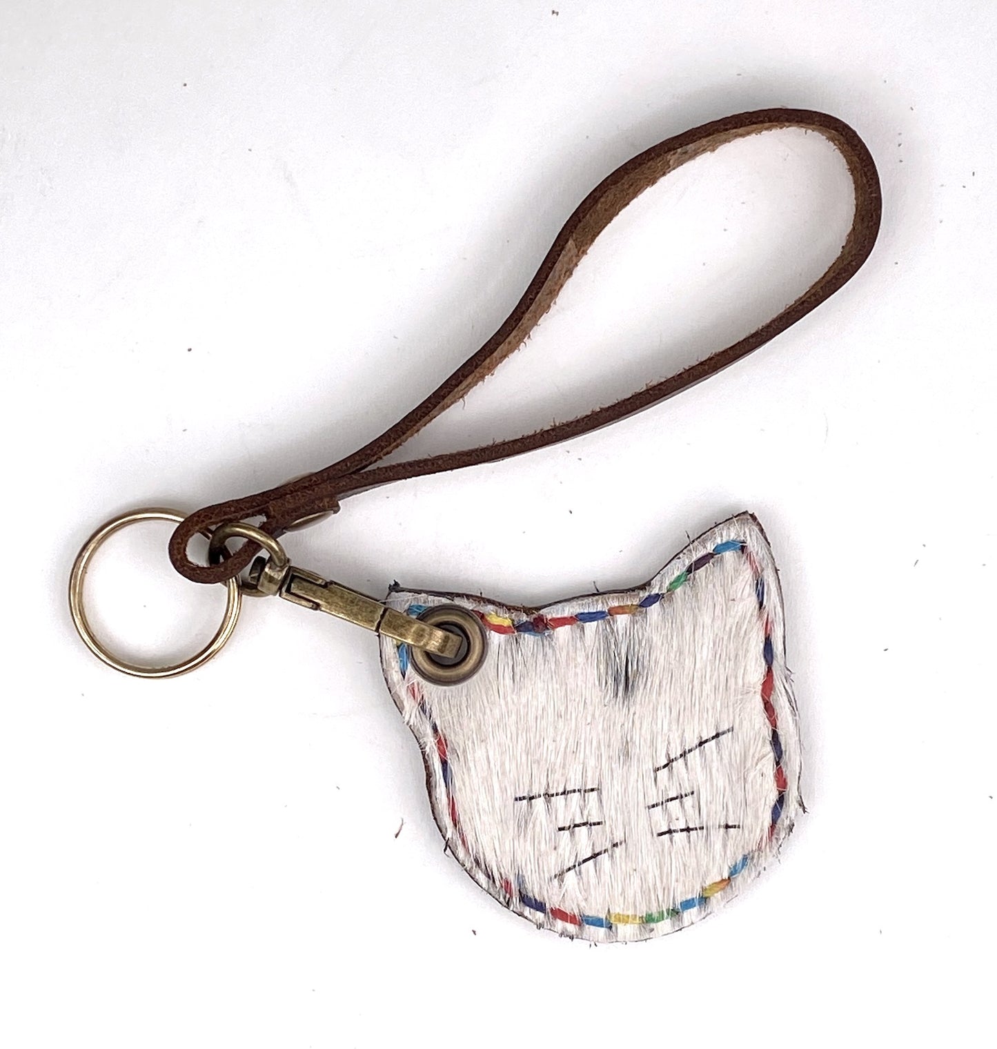 Kitty Cat Leather Key Chain Purse Charm