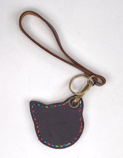 Kitty Cat Leather Key Chain Purse Charm