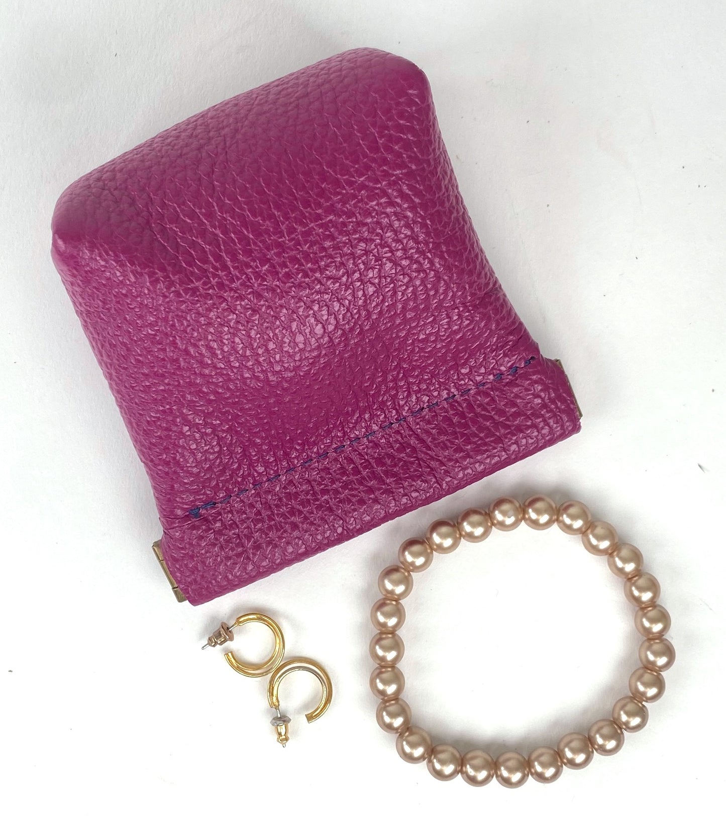 Magenta Squeeze Coin Pouch Purse