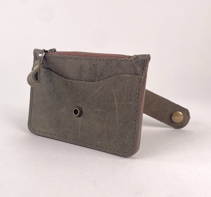 CardGuard Minimalist Leather Wallet in Olive Green