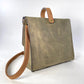 Leather Satchel Purse in Olive Green