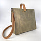 Leather Satchel Purse in Olive Green