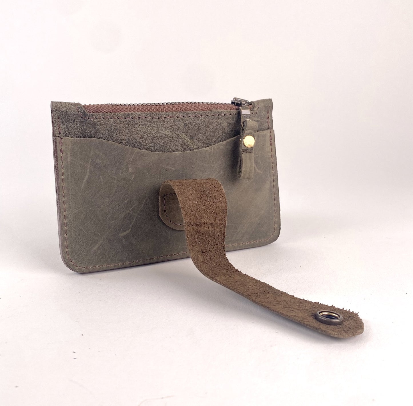 CardGuard Minimalist Leather Wallet in Olive Green