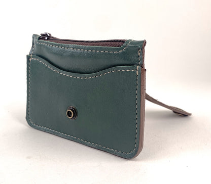 CardGuard Minimalist Leather Wallet in Pine Green