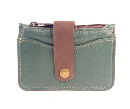CardGuard Minimalist Leather Wallet in Pine Green