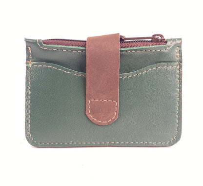 CardGuard Minimalist Leather Wallet in Pine Green