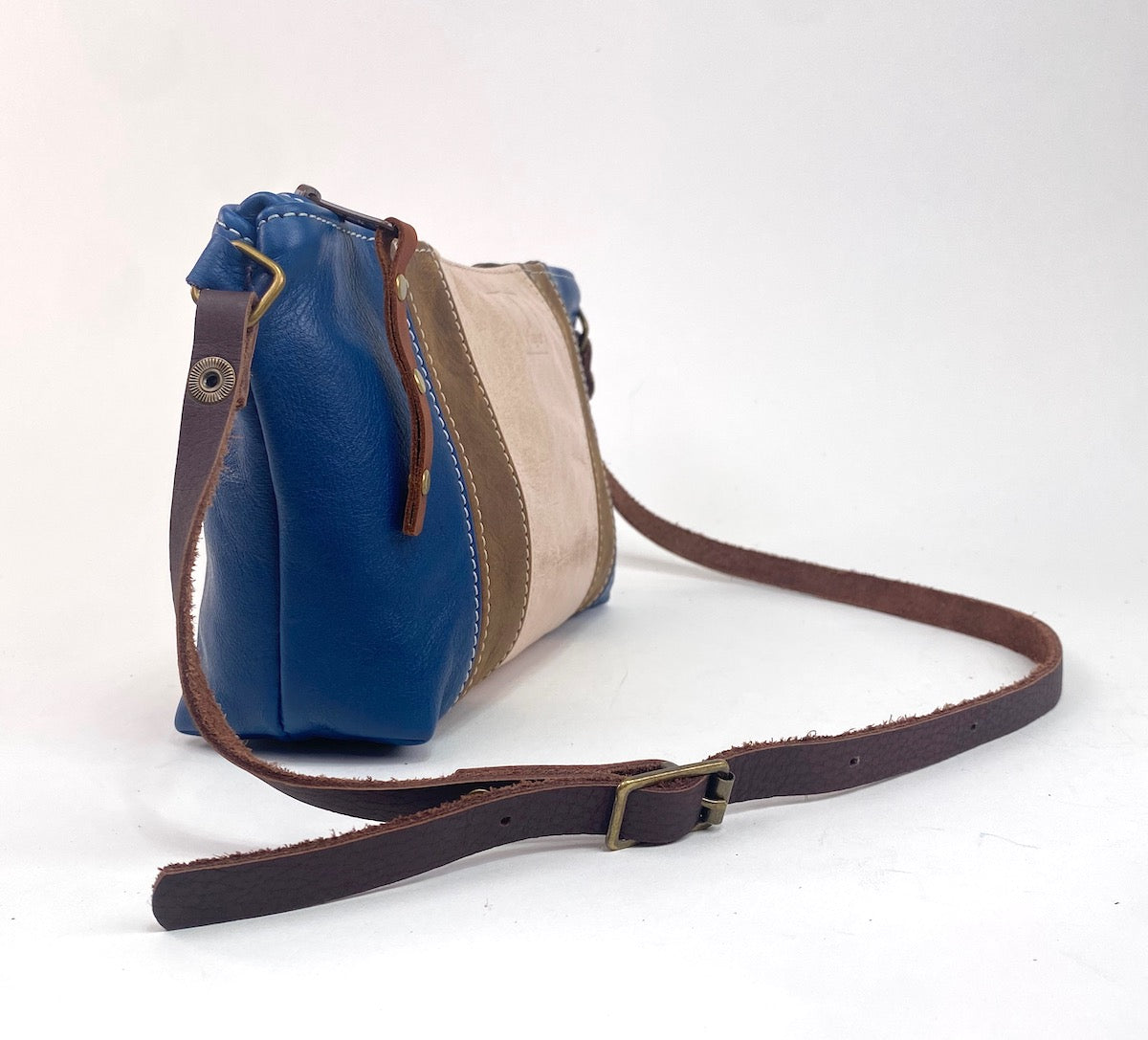 The Classic Companion Purse in Navy and Buff Stripe