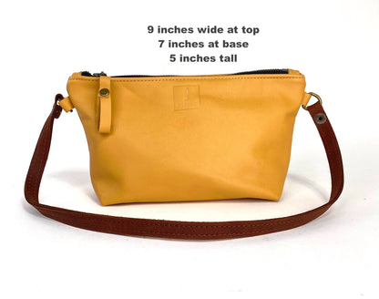Tagalong Shoulder Purse in Sunflower Yellow Italian Leather