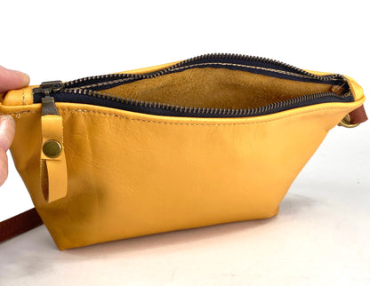 Tagalong Shoulder Purse in Sunflower Yellow Italian Leather