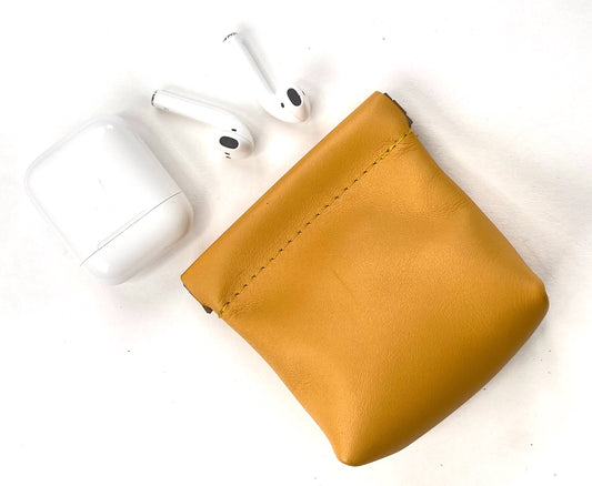 Lemon Yellow Squeeze Coin Pouch Purse