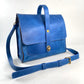 Leather Satchel Purse in Electric Blue