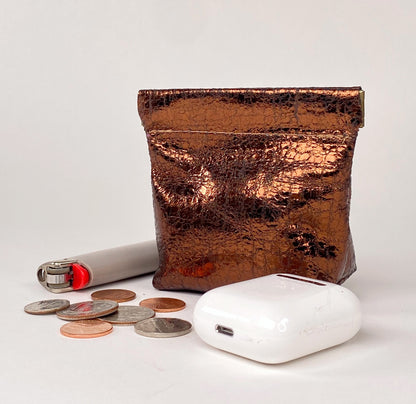Shimmer Bronze Squeeze Coin Pouch Purse