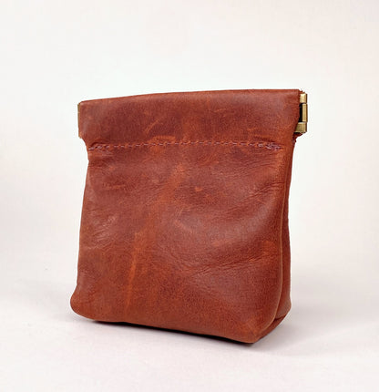 Brown Squeeze Coin Pouch Purse