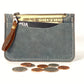 Denim Blue Leather Card & Coin Wallet