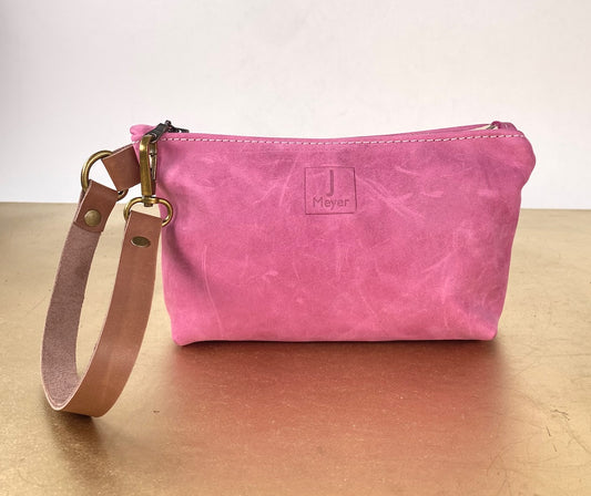 Tagalong Clutch in Pink Leather
