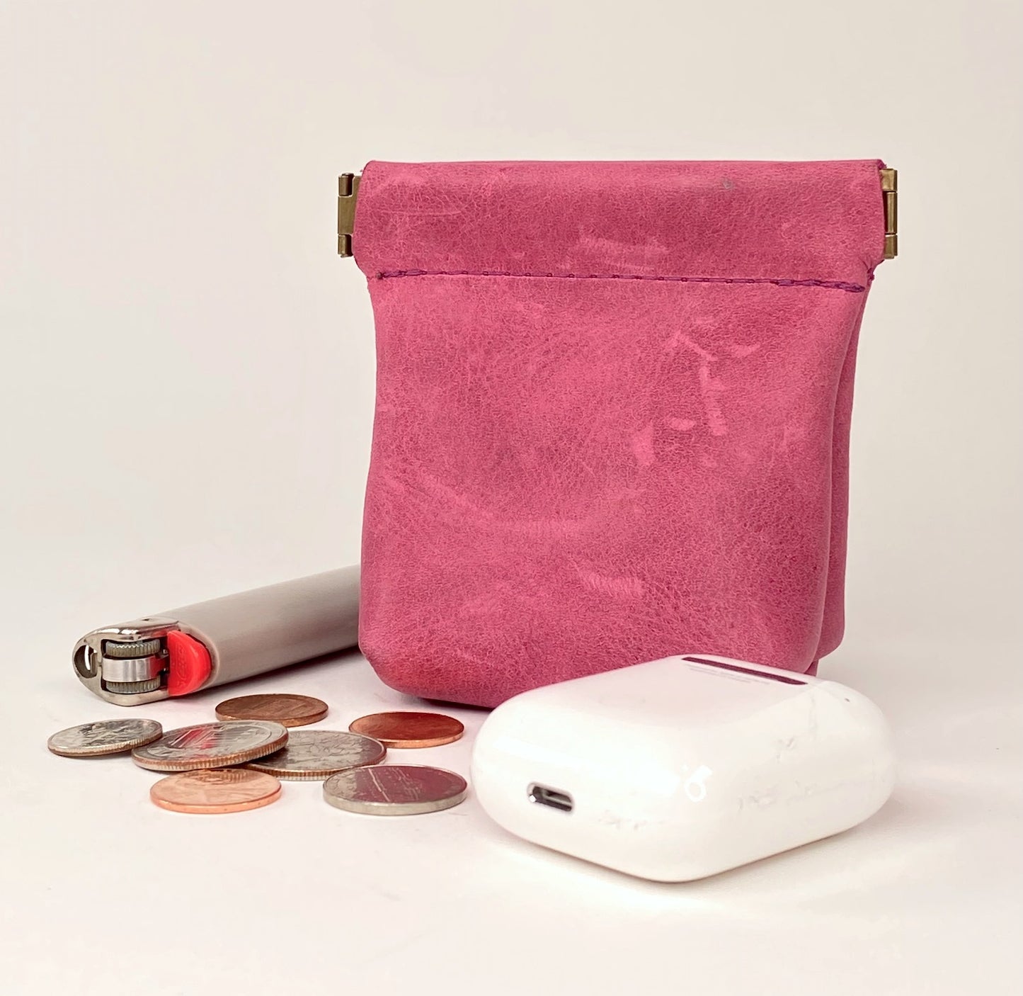 Magenta Squeeze Coin Pouch Purse