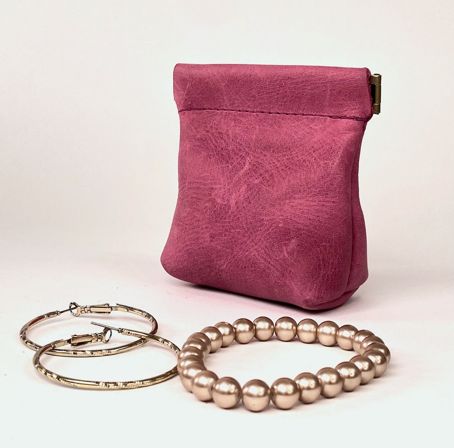 Magenta Squeeze Coin Pouch Purse