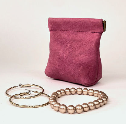 Magenta Squeeze Coin Pouch Purse