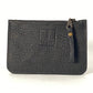 Black with Blush Metalic Leather Card & Coin Wallet