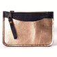 Black with Blush Metalic Leather Card & Coin Wallet