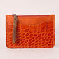 Orange Leather Card & Coin Wallet