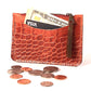 Orange Leather Card & Coin Wallet