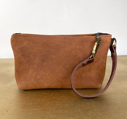 Tagalong Clutch in Brown Leather