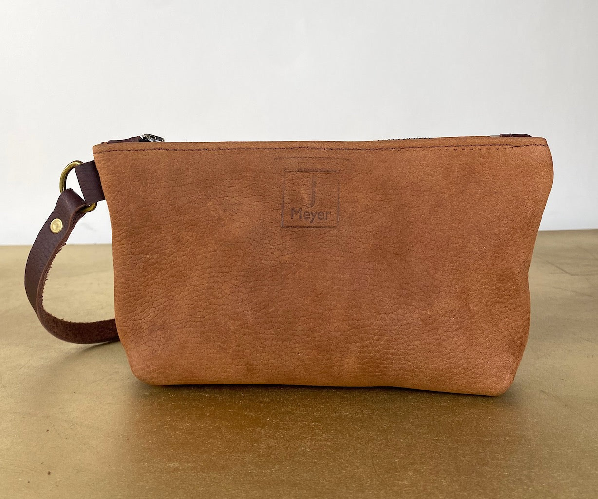 Tagalong Clutch in Brown Leather