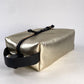 Leather Dopp Toiletry Kit in Silver Metallic