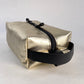 Leather Dopp Toiletry Kit in Silver Metallic