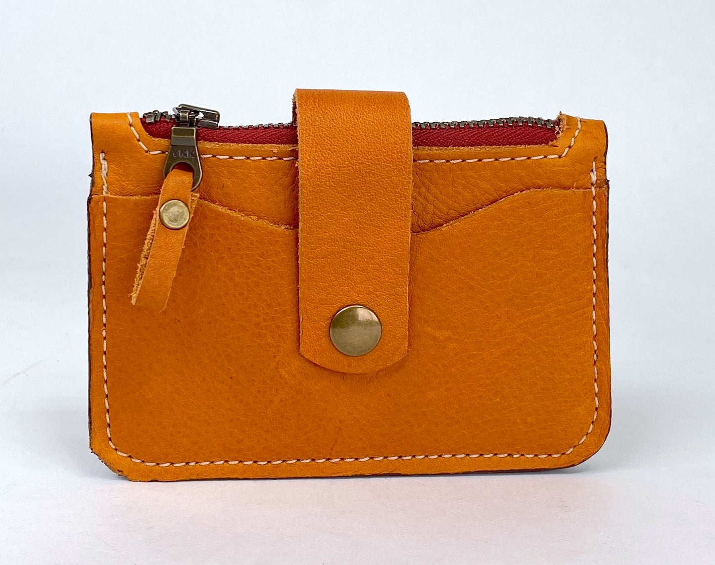 Sunflower Tan Leather Minimalist Snap Wallet