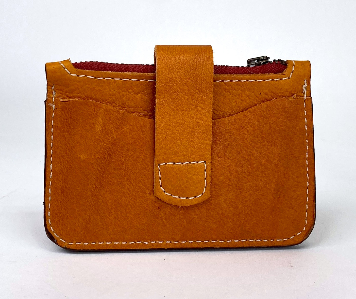 Sunflower Tan Leather Minimalist Snap Wallet