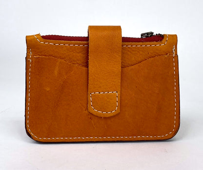 Sunflower Tan Leather Minimalist Snap Wallet