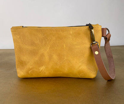 Tagalong Clutch in Yellow Leather