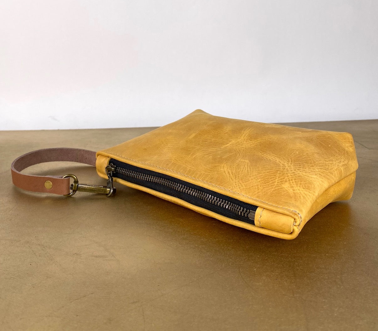 Tagalong Clutch in Yellow Leather