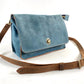 Blue Leather Crossbody Bag
