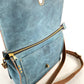 Blue Leather Crossbody Bag