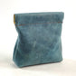 Leather Squeeze Pouch Blue
