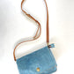 Blue Leather Crossbody Bag