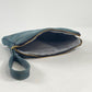 Leather Zip Pouch - Blue
