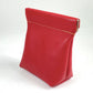 Leather Squeeze Coin Pouch Red