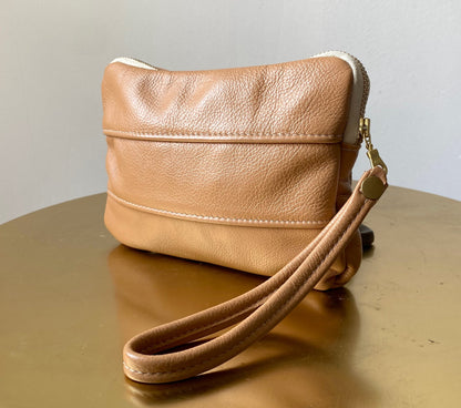 Leather Zip Pouch - Tan