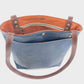 Leather Tote Bag in Navy Blue