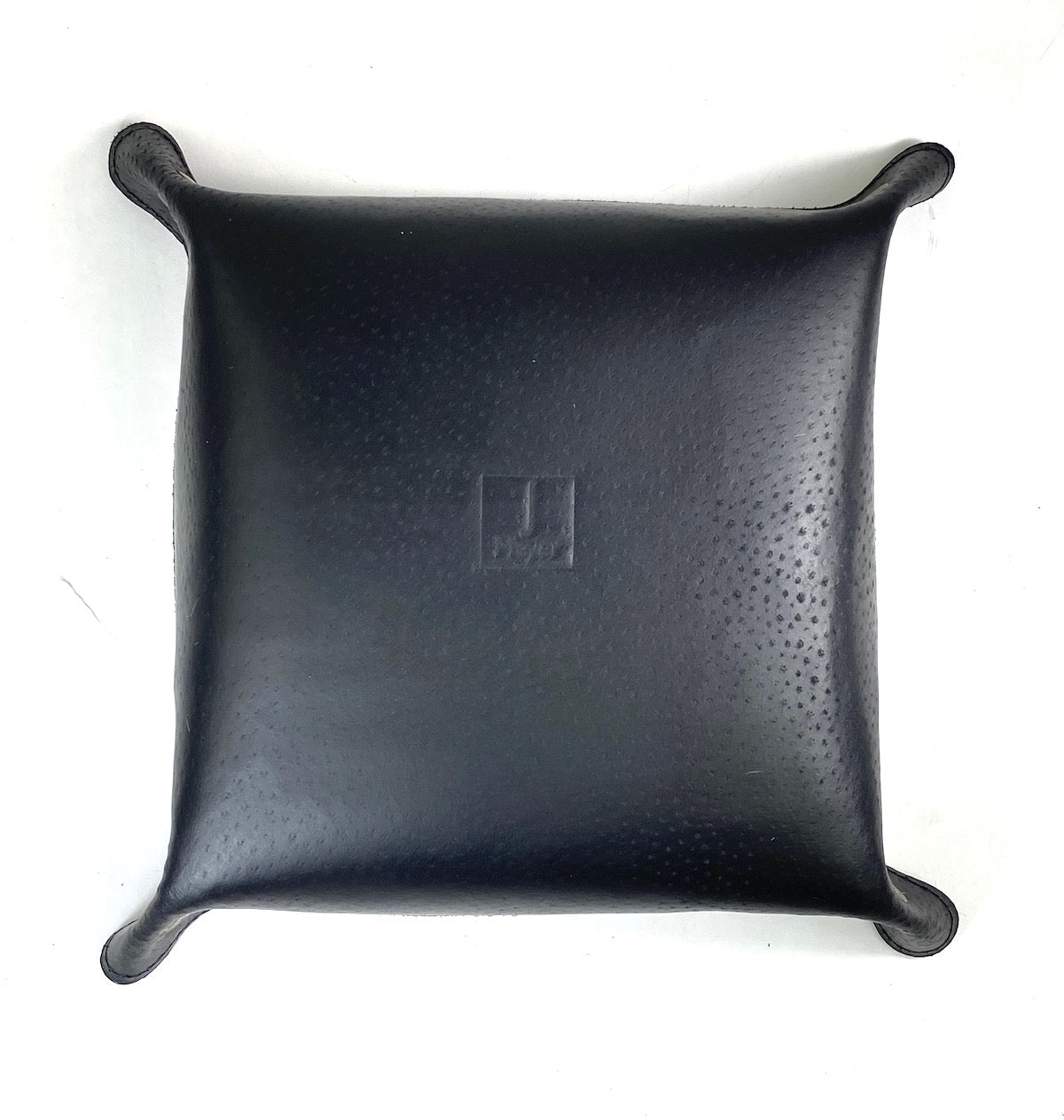 Leather Valet Tray - Burgundy Metallic Weave Print