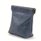 Leather Squeeze Pouch Medium Blue