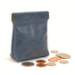Leather Squeeze Pouch Medium Blue